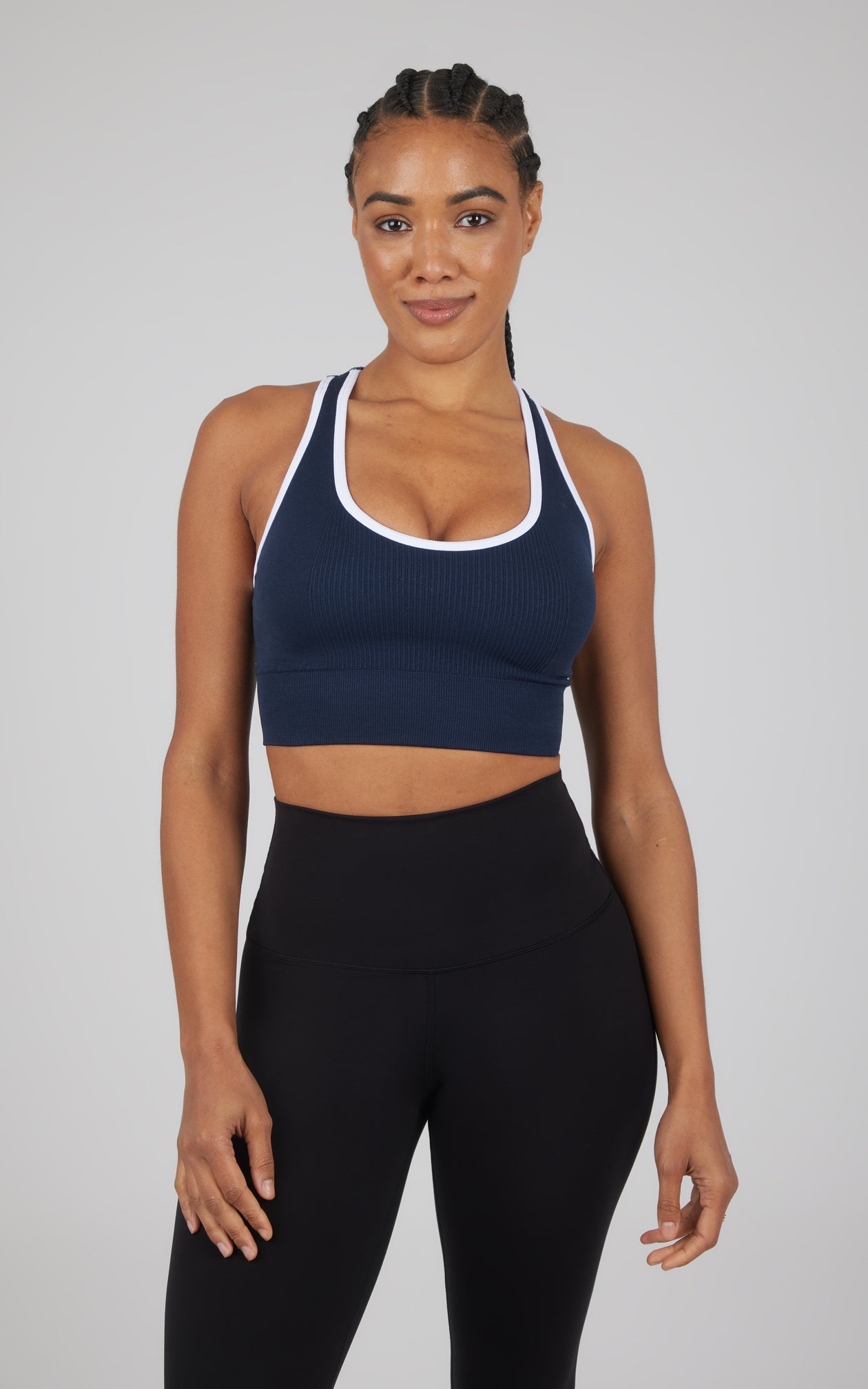 Pack Ribbed Seamless Hailee Racerback Long Line Bra SLW-22960B