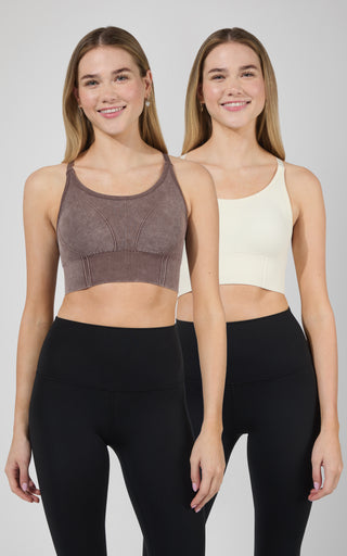 2 PK Stone Washed Verta Textured Bra - 90 Degree by Reflex
