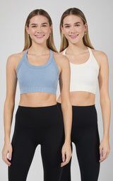 2 PK Stone Washed Seamless Marvella Bra Tank - 90 Degree by Reflex