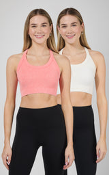 2 PK Stone Washed Seamless Marvella Bra Tank - 90 Degree by Reflex