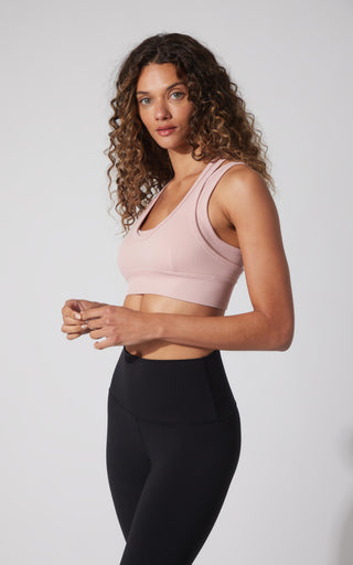 Seamless Ribbed Double Layer Bra