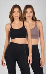 2PK Stone Wash Seamless Ribbed Maelis Bra