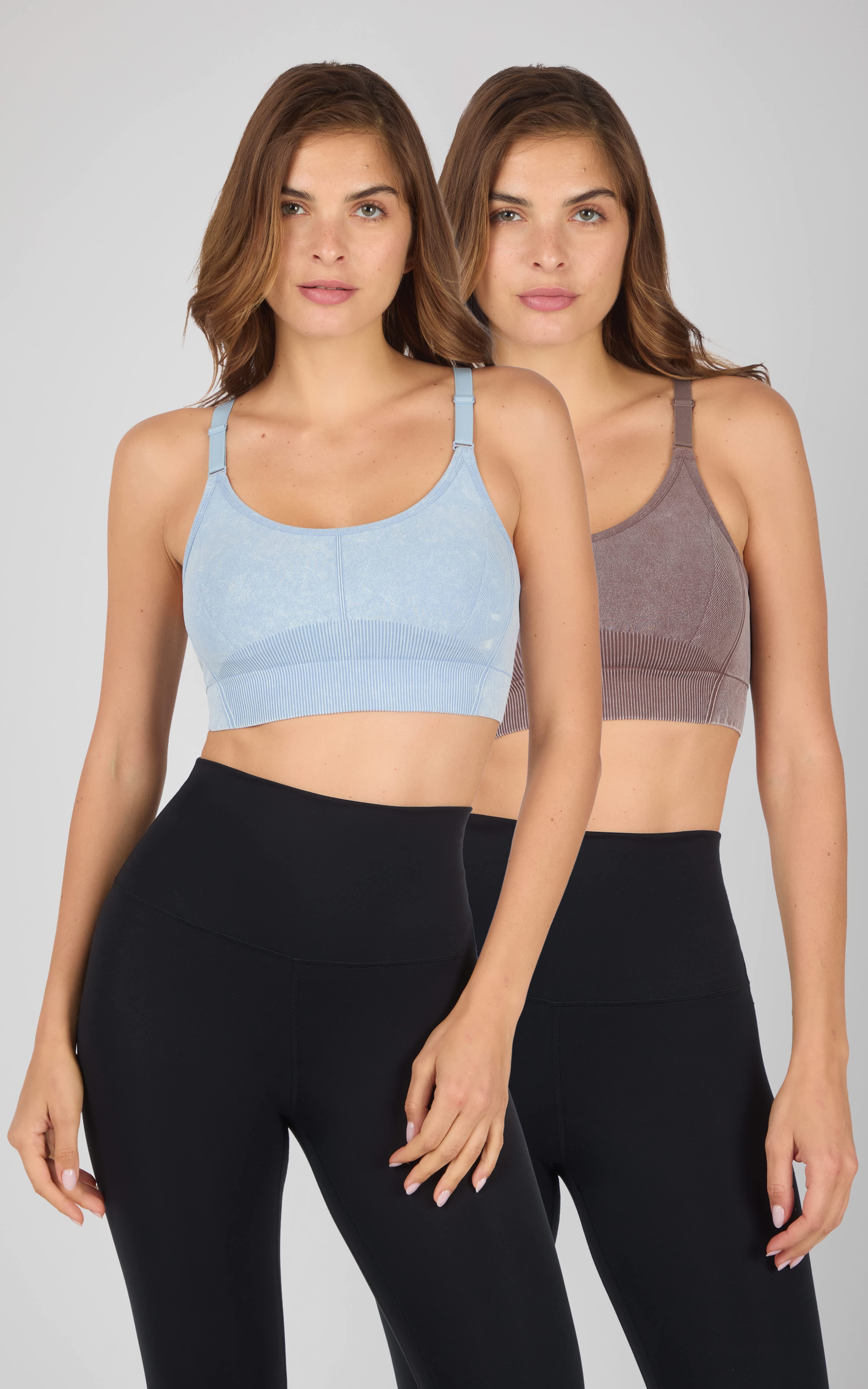 2PK Stone Wash Seamless Ribbed Maelis Bra