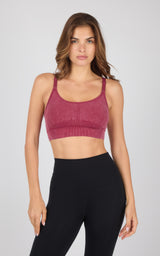 2PK Stone Wash Seamless Ribbed Maelis Bra - 90 Degree by Reflex