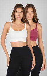 2PK Stone Wash Seamless Ribbed Maelis Bra - 90 Degree by Reflex