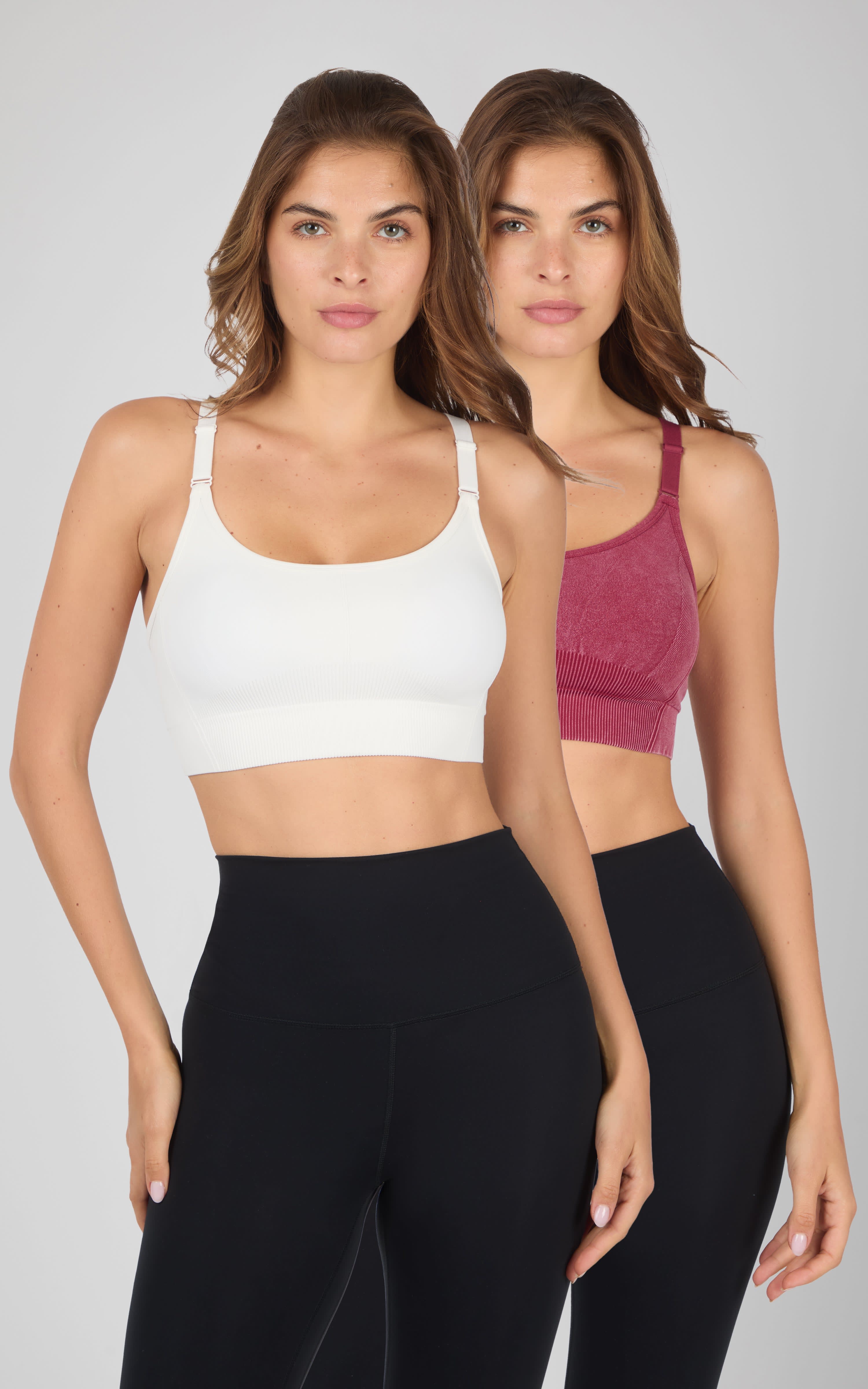 2PK Stone Wash Seamless Ribbed Maelis Bra