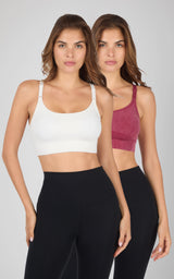 2PK Stone Wash Seamless Ribbed Maelis Bra