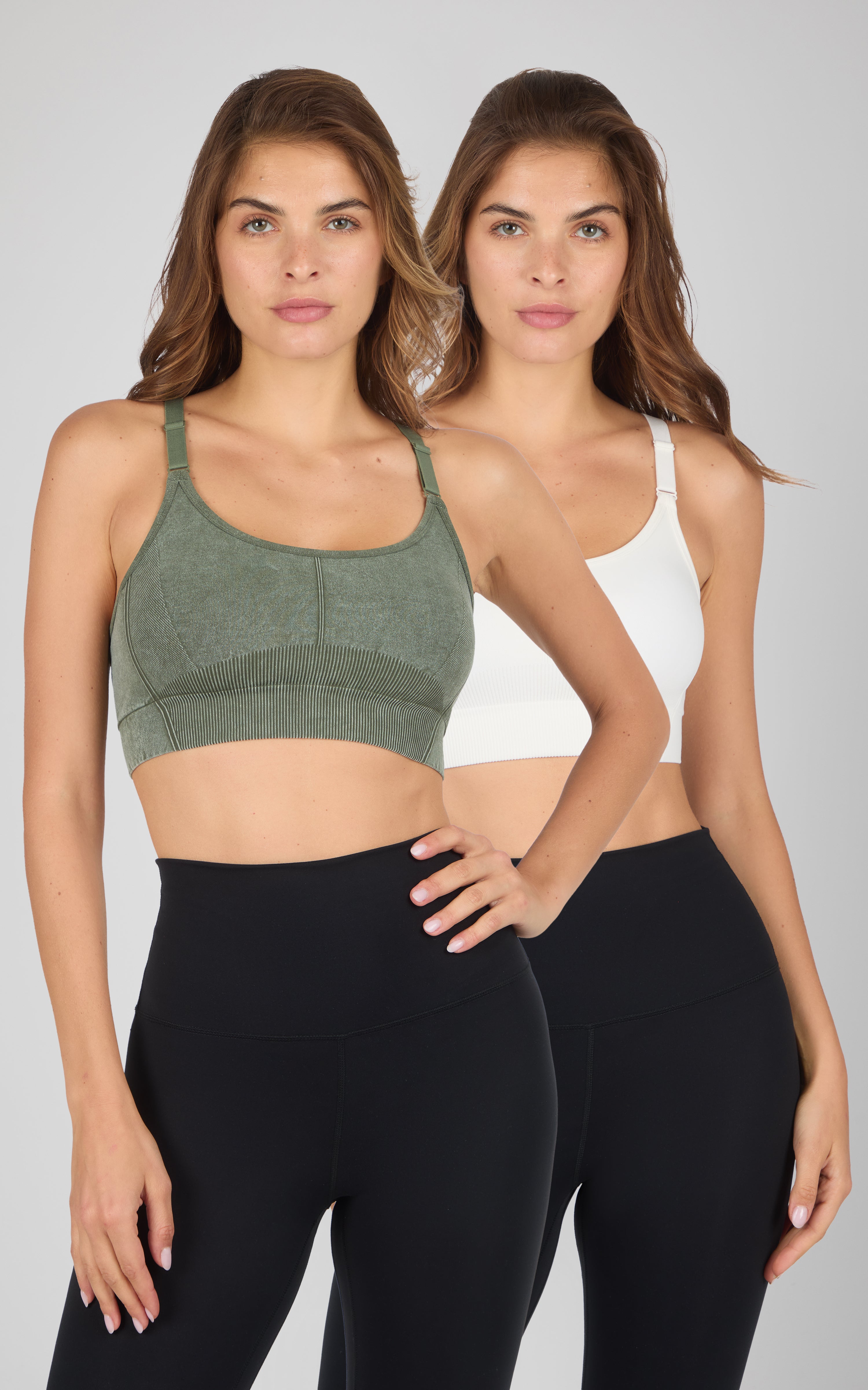 2PK Stone Wash Seamless Ribbed Maelis Bra
