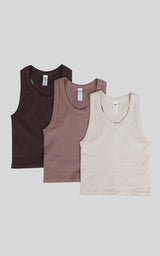 3 PK Ribbed Racerback Tank - 90 Degree by Reflex