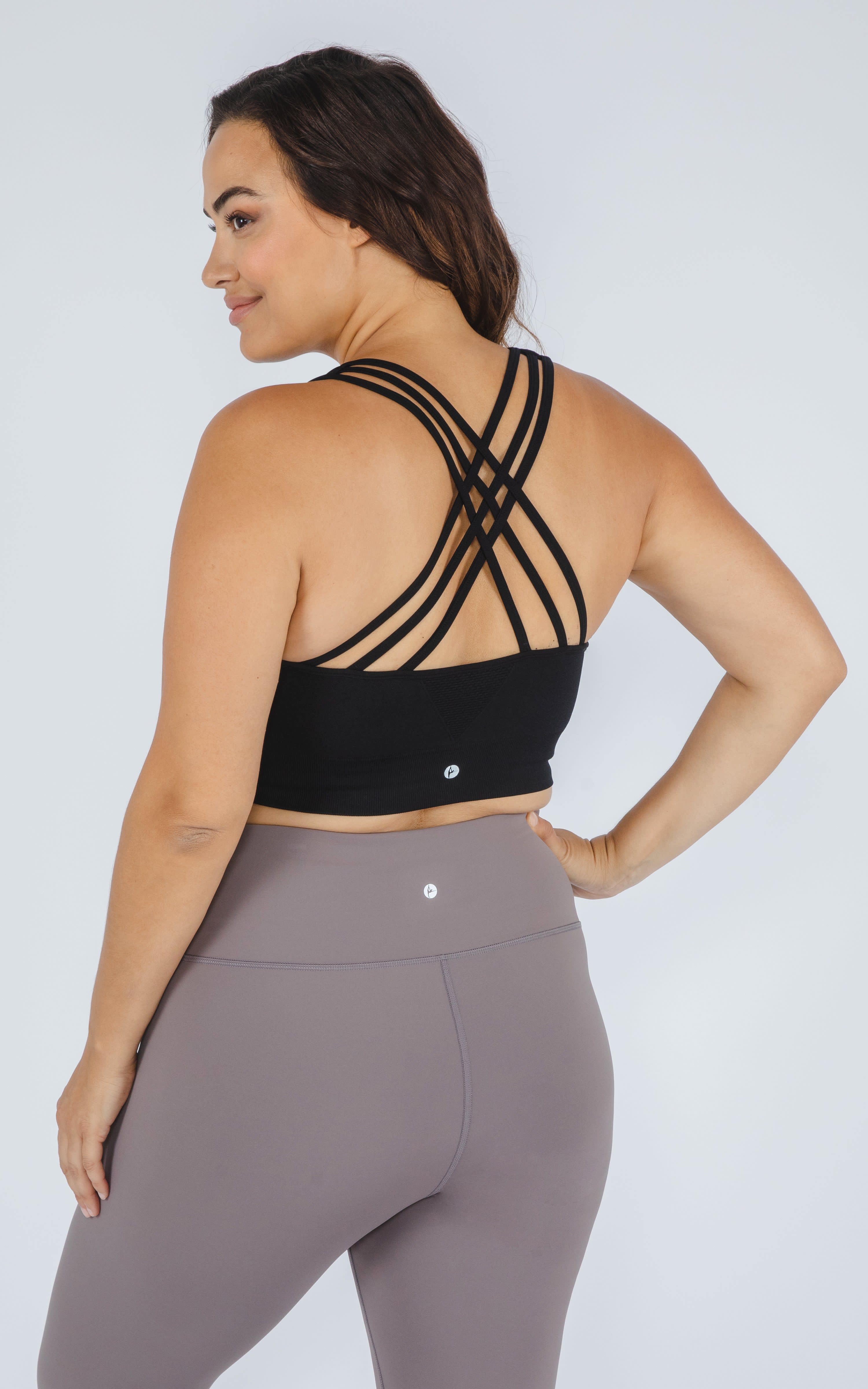 Plus Seamless Crisscross Back Sports Bra - 90 Degree by Reflex