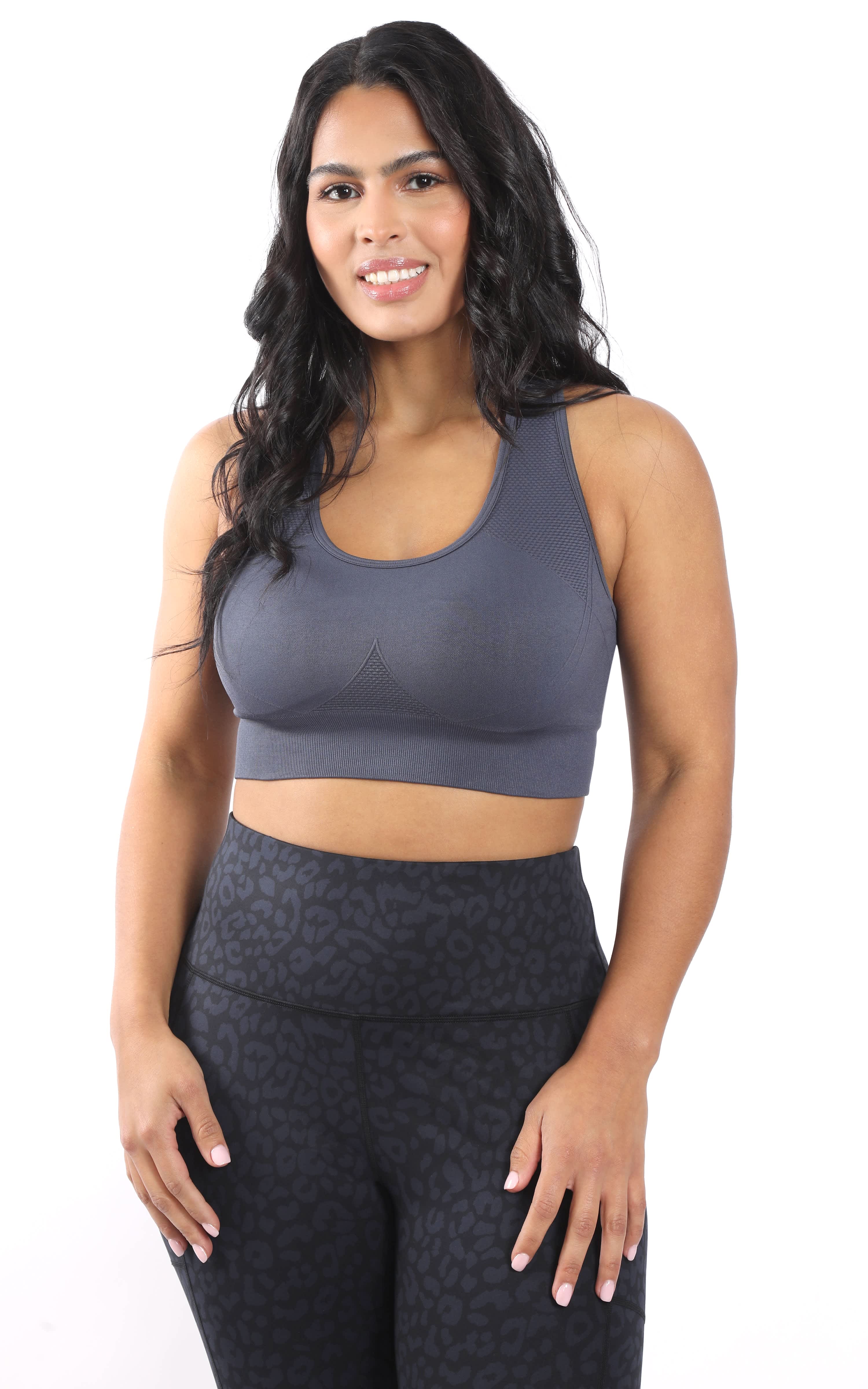 Plus Seamless Crisscross Back Sports Bra - 90 Degree by Reflex