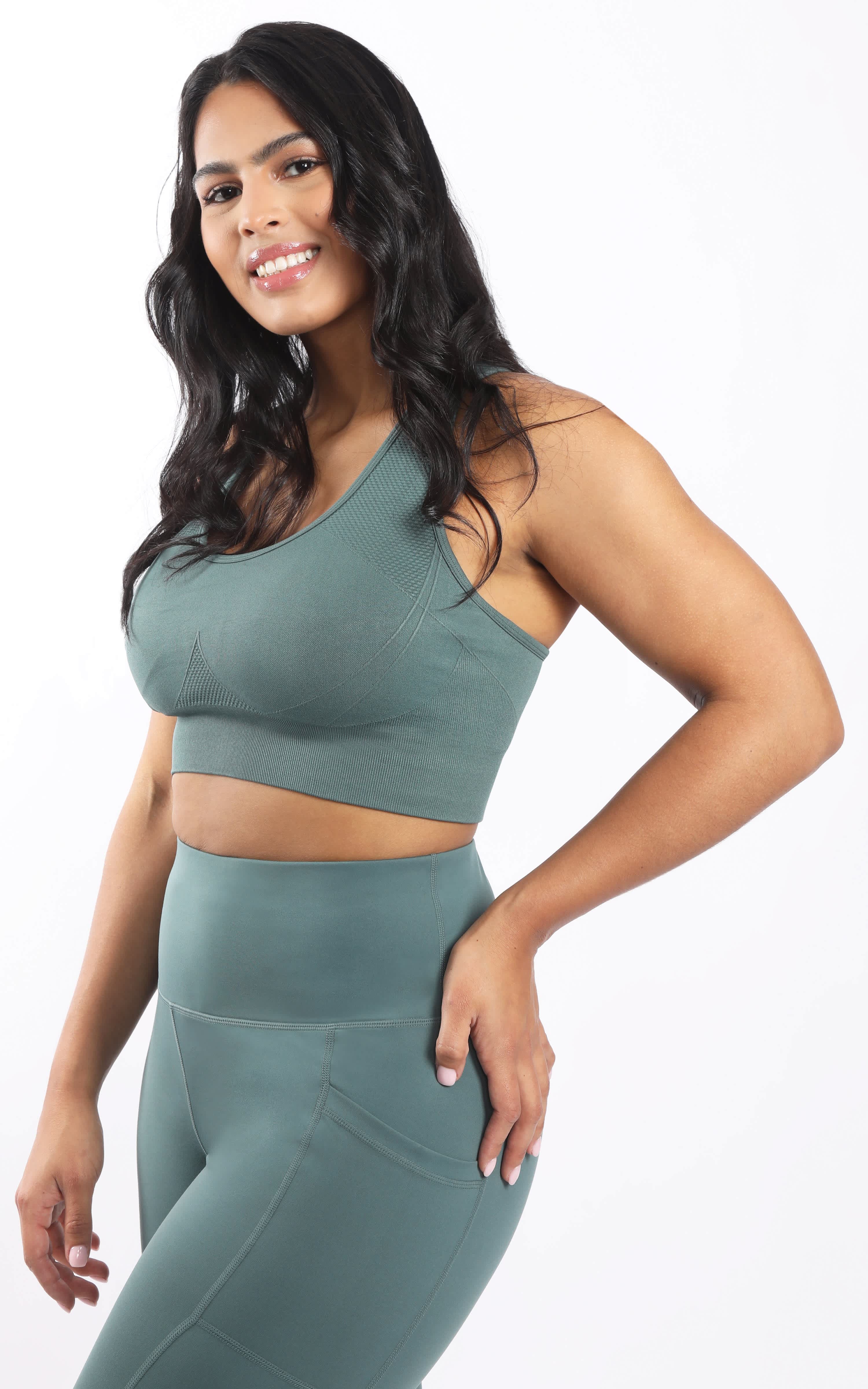 Plus Seamless Crisscross Back Sports Bra - 90 Degree by Reflex