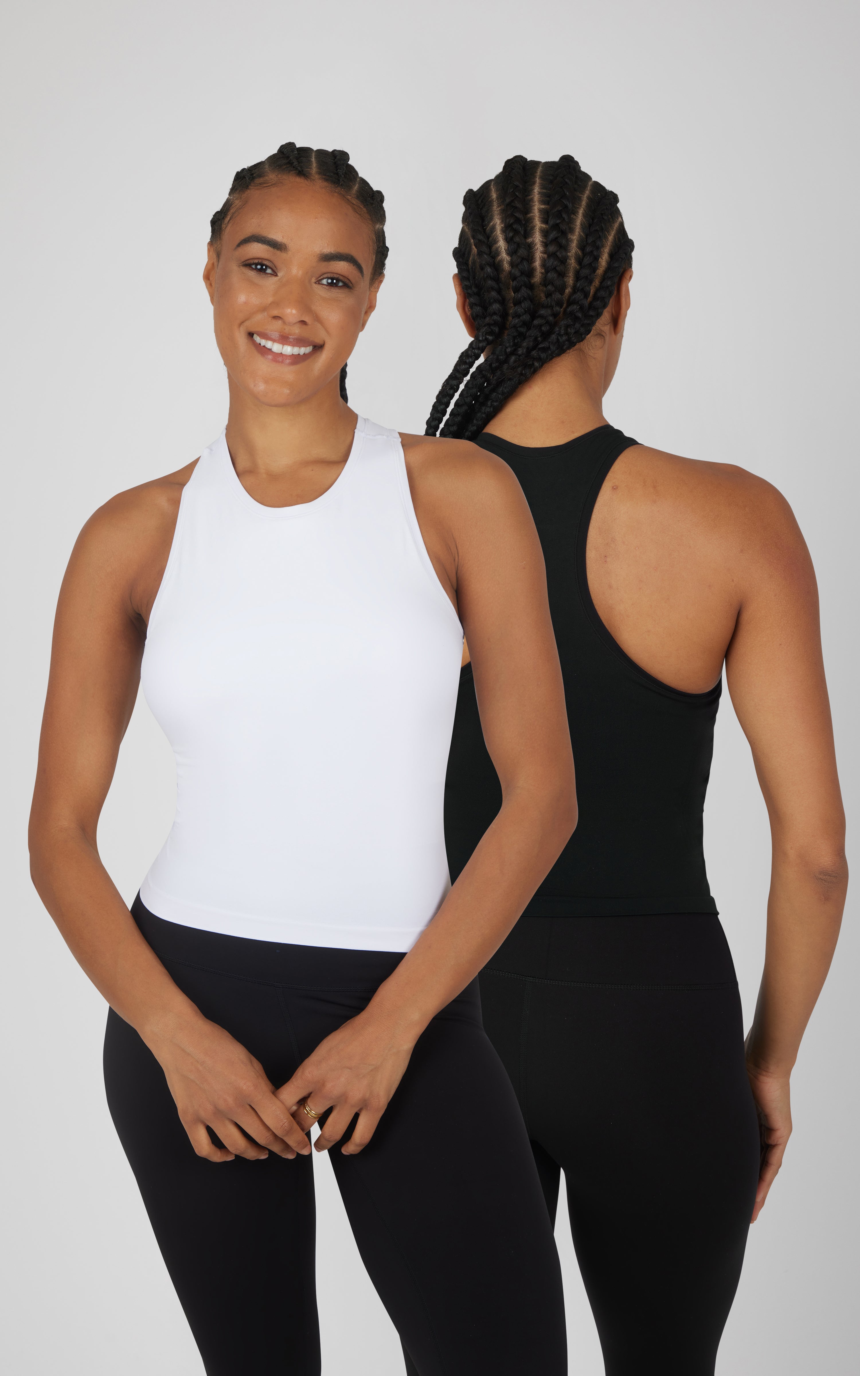 2 PK Seamless Racerback Tank Top with Built in Bra