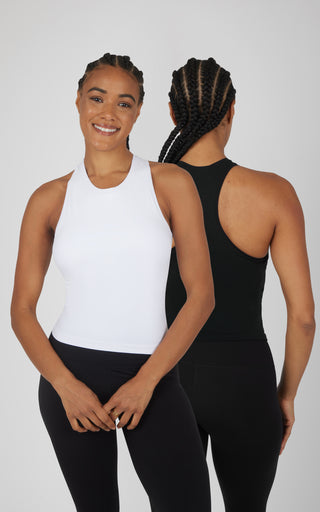 2 PK Seamless Racerback Tank Top with Built in Bra