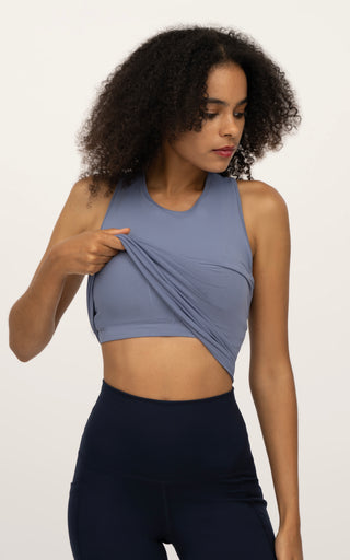 2 Pack Seamless  Racerback Tank Top with Built in Bra