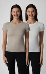 2 PK Seamless Bridgett Short Sleeve Full Length Tee