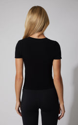 2 PK Seamless Ribbed Scoop Neck Short Sleeve Tee