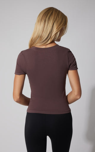 2 PK Seamless Ribbed Scoop Neck Short Sleeve Tee