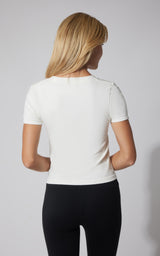 2 PK Seamless Ribbed Scoop Neck Short Sleeve Tee