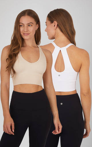 2 PK Ribbed Bralette - Our Earthy Story - 90 Degree by Reflex