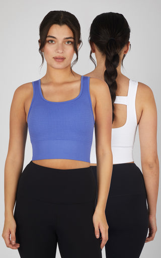 2 Pack Waffle Seamless Melanie Scoop Neck Bra