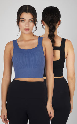 2 Pack Waffle Seamless Melanie Scoop Neck Bra