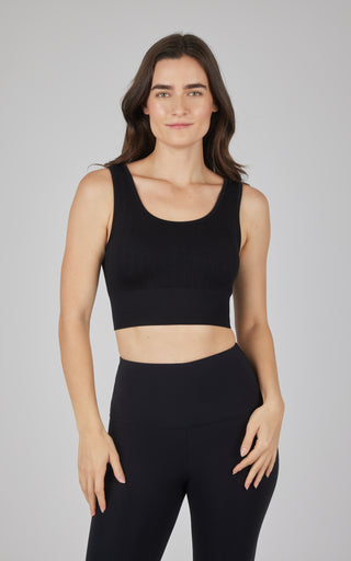 2 PK Seamless Cable Knit Texture Bra Top