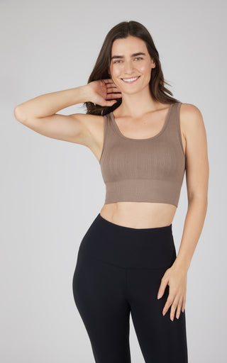 2 PK Seamless Cable Knit Texture Bra Top
