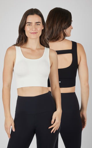 2 PK Seamless Cable Knit Texture Bra Top
