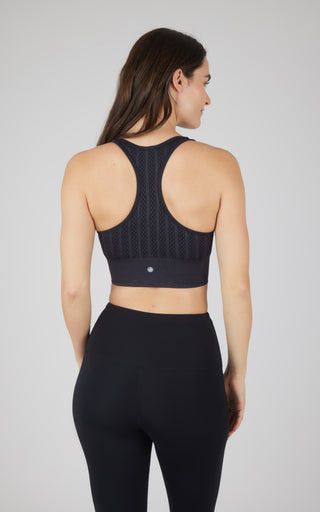 2 PK Seamless Cable Knit Racerback Bra Top
