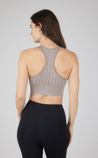 2 PK Seamless Cable Knit Racerback Bra Top