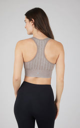 2 PK Seamless Cable Knit Racerback Bra Top