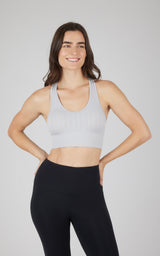 2 PK Seamless Cable Knit Racerback Bra Top - 90 Degree by Reflex