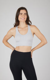 2 PK Seamless Cable Knit Racerback Bra Top