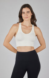 2 PK Seamless Cable Knit Racerback Bra Top - 90 Degree by Reflex