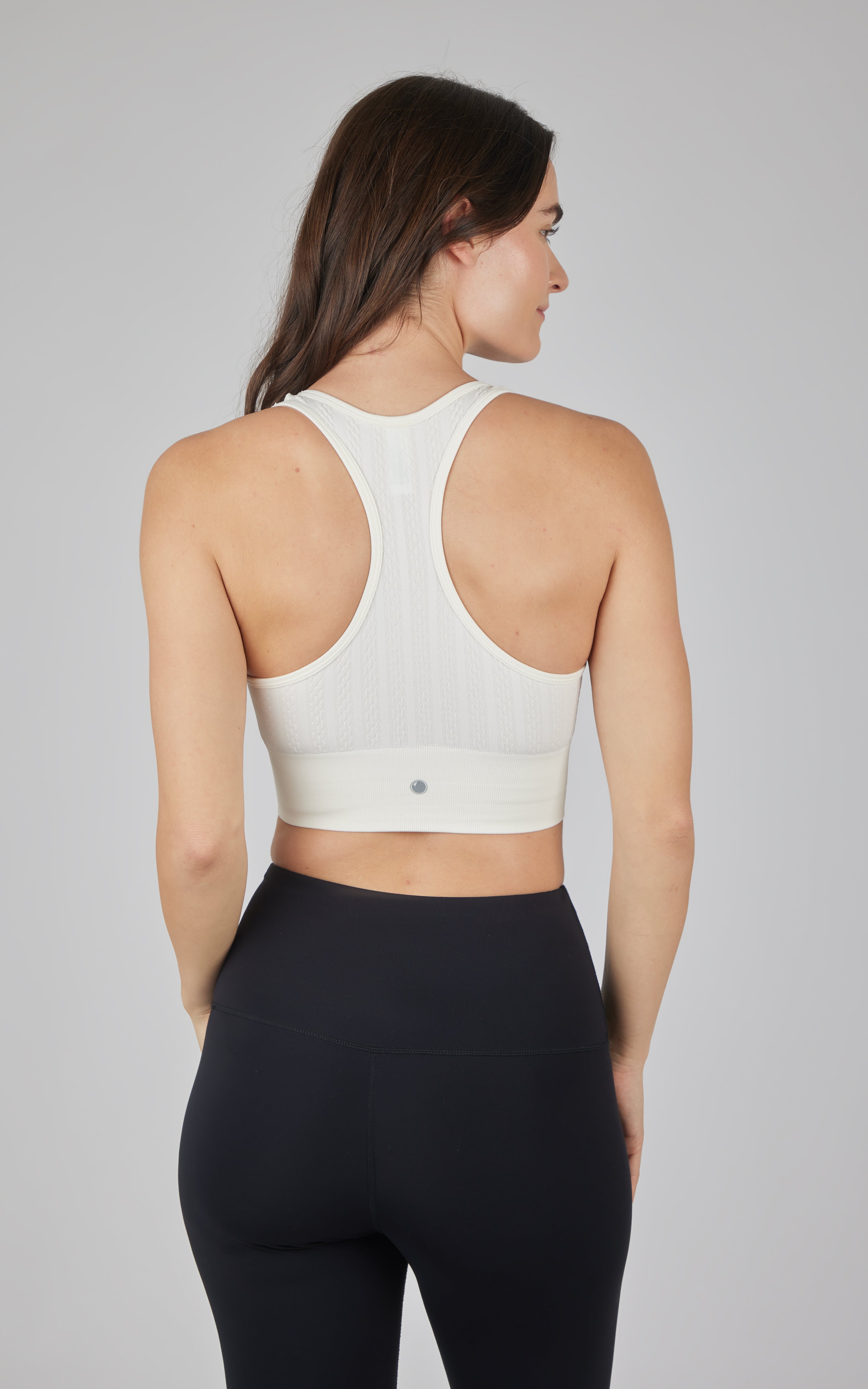 2 PK Seamless Cable Knit Racerback Bra Top