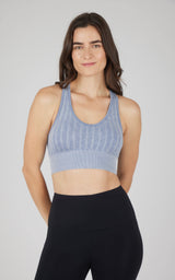 2 PK Seamless Cable Knit Racerback Bra Top