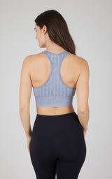 2 PK Seamless Cable Knit Racerback Bra Top - 90 Degree by Reflex