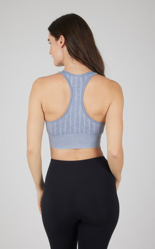 2 PK Seamless Cable Knit Racerback Bra Top