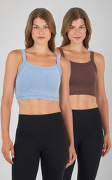 Stone Wash & Classic Seamless Anette Bra Tank 2 PK - 90 Degree by Reflex
