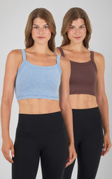 Stone Wash & Classic Seamless Anette Bra Tank 2 PK - 90 Degree by Reflex