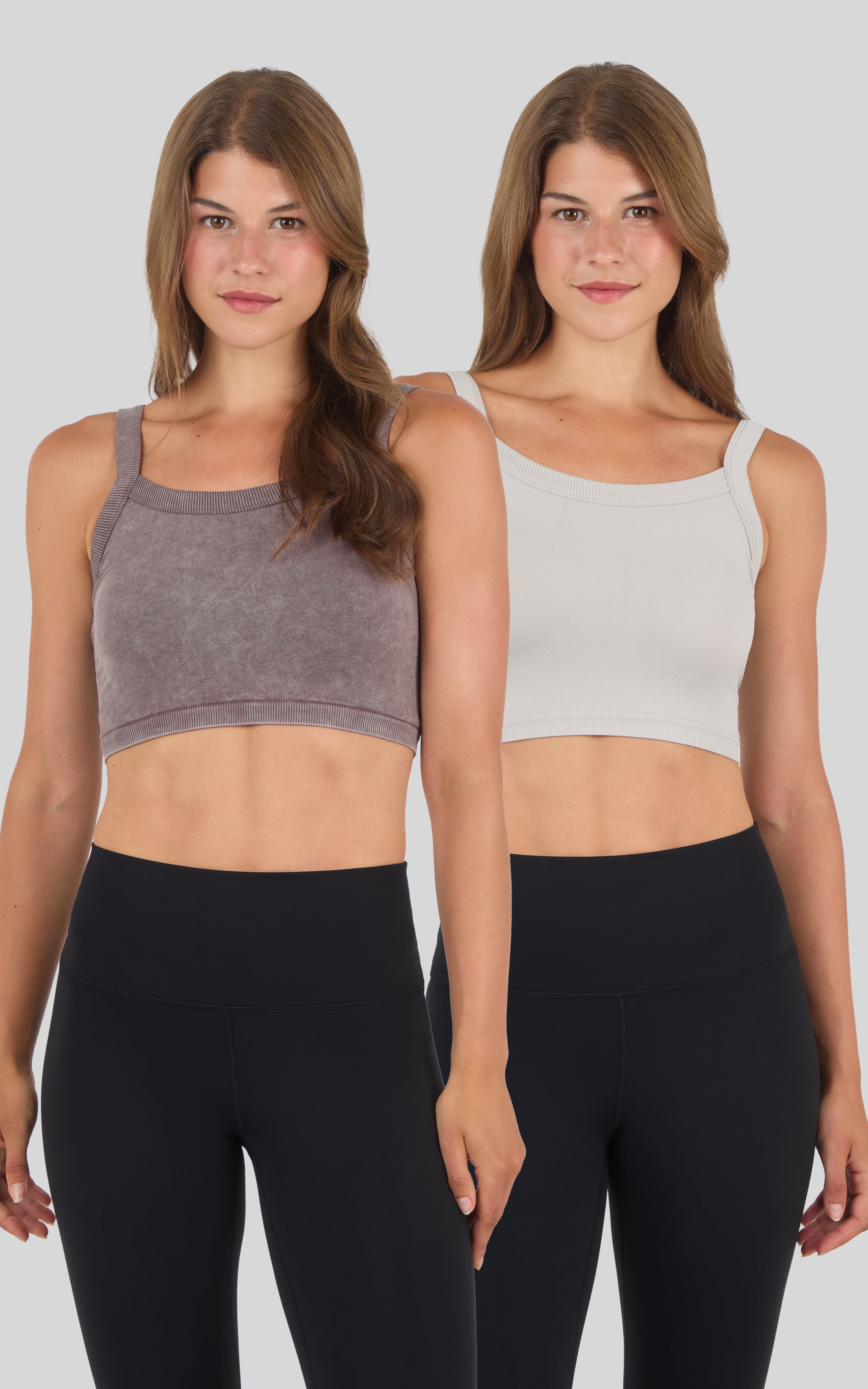 Stone Wash & Classic Seamless Anette Bra Tank 2 PK - 90 Degree by Reflex