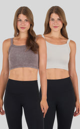 Stone Wash & Classic Seamless Anette Bra Tank 2 PK - 90 Degree by Reflex
