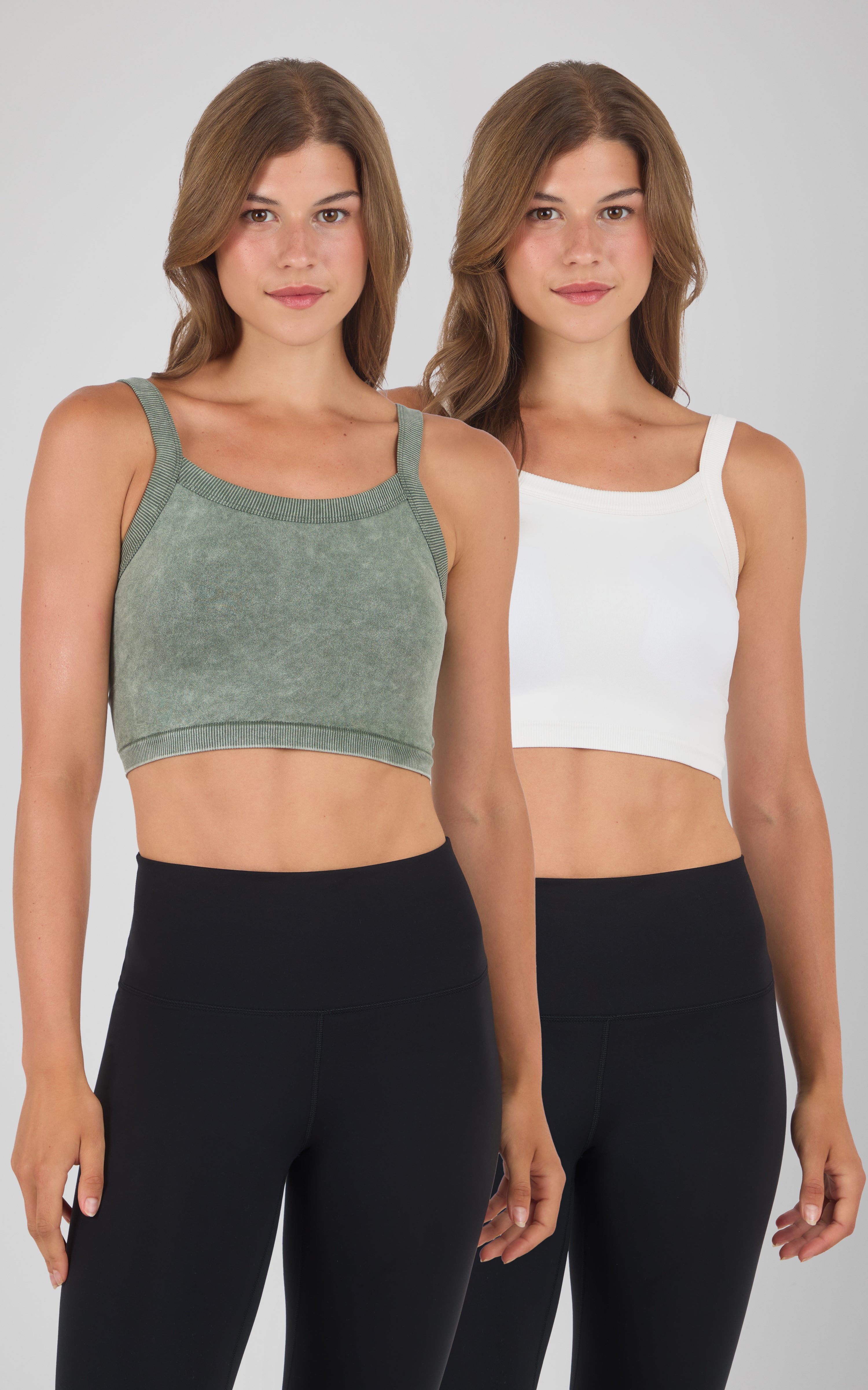 Stone Wash & Classic Seamless Anette Bra Tank 2 PK - 90 Degree by Reflex