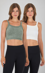 Stone Wash & Classic Seamless Anette Bra Tank 2 PK - 90 Degree by Reflex