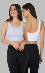 2 PK Textured Seamless Scooped Neck Bra