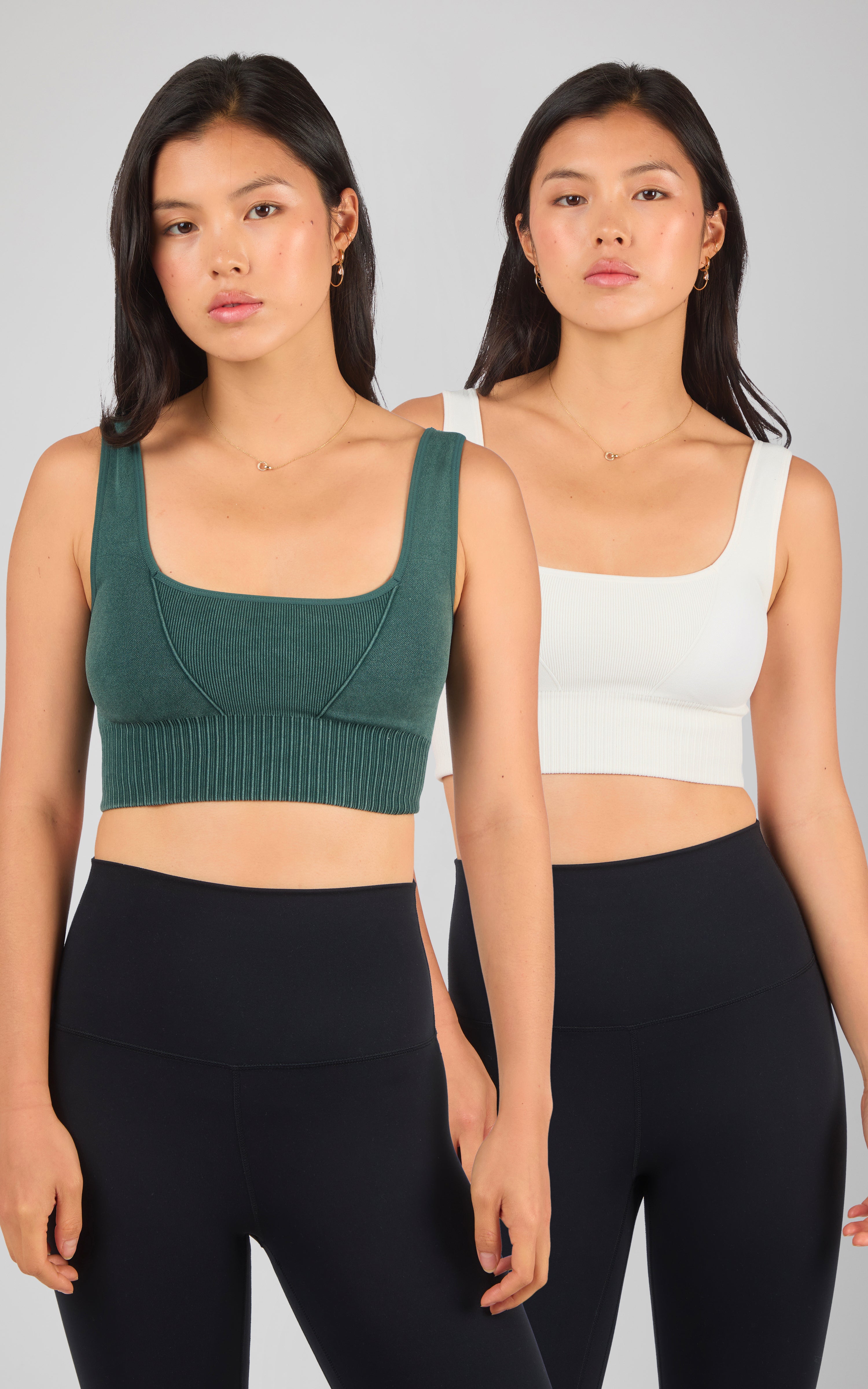 2 PK Stonewash Seamless Bra Tank - 90 Degree by Reflex