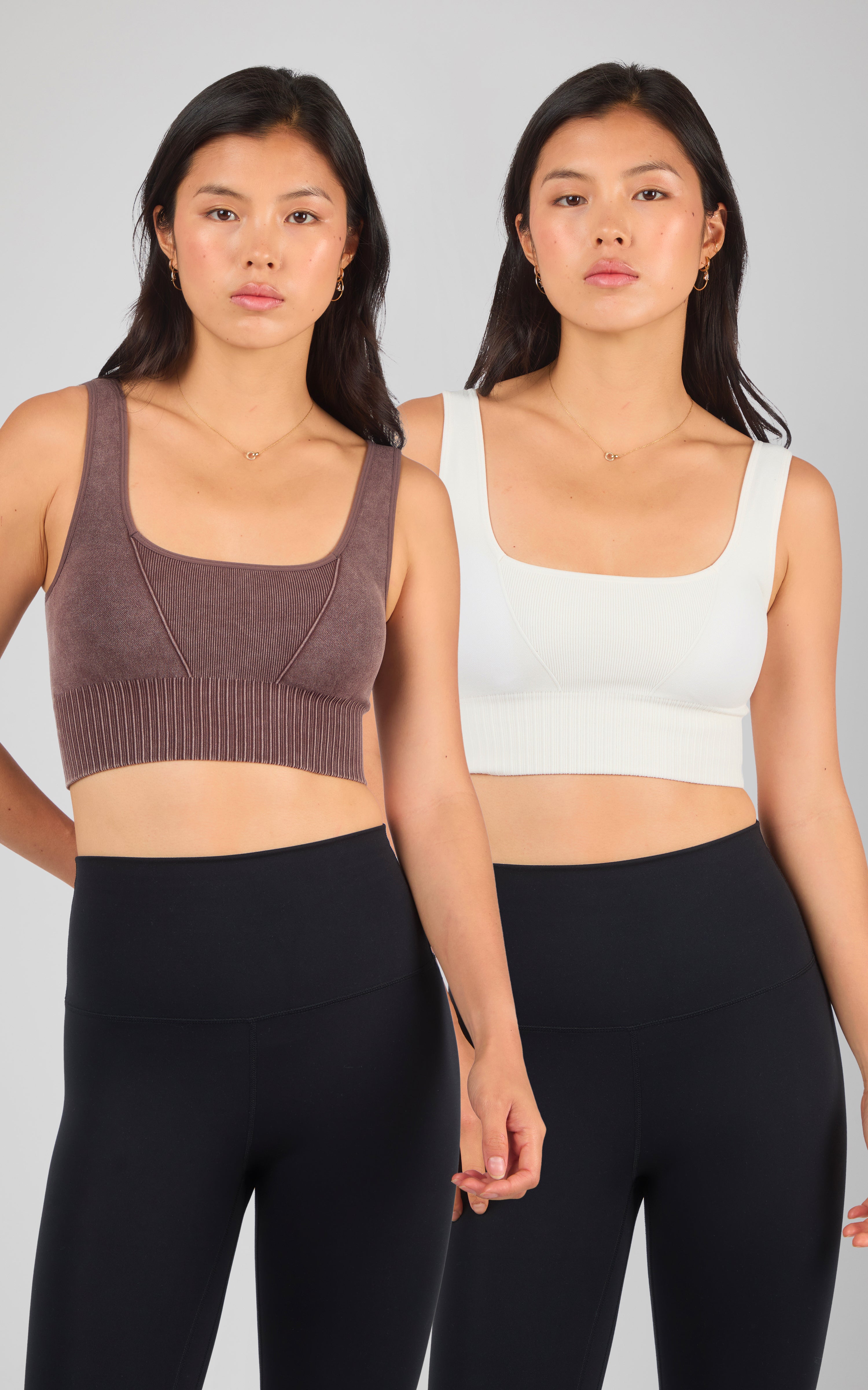 2 PK Stonewash Seamless Bra Tank - 90 Degree by Reflex