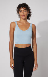 2 PK Alamo Ribbed Seamless V-Neck Bra Tank - 90 Degree by Reflex