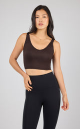 2 PK Alamo Ribbed Seamless V-Neck Bra Tank - 90 Degree by Reflex